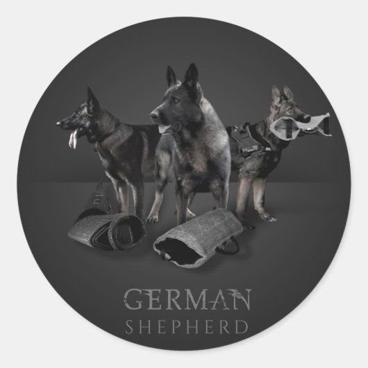 German Shepherd Dog - GSD Ronde Sticker (Voorkant)