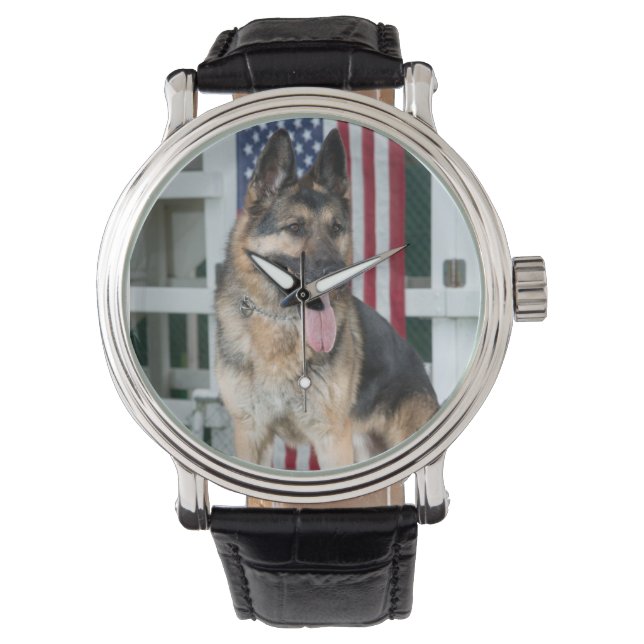 German Shepherd Dog Horloge (Voorkant)