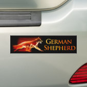German Shepherd Dog in Motion Bumpersticker (Op auto)