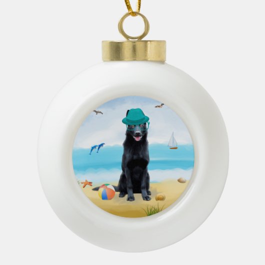 German Shepherd Dog Keramische Bal Ornament (Voorkant)