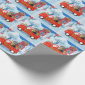 German Shepherd Dog kerstbezorging Truck Snow Cadeaupapier (Hoek)