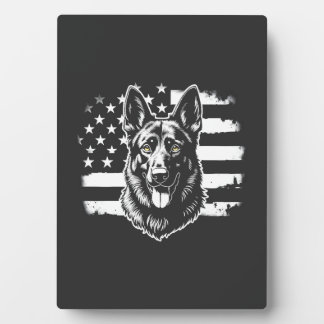 German Shepherd Dog Lover USA American Flag 4th Fotoplaat