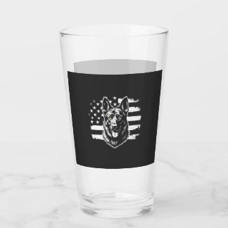 German Shepherd Dog Lover USA American Flag 4th Glas
