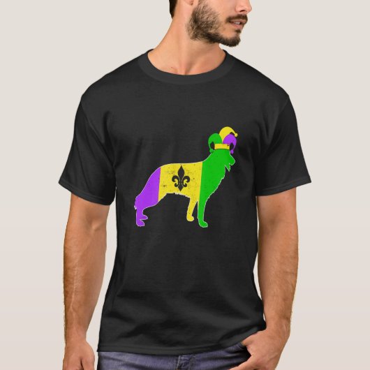 German Shepherd Dog Mardi Gras Carnivals Funny Pup T-shirt (Voorkant)