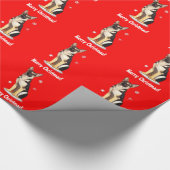 German Shepherd Dog Merry Kerstmis Cadeaupapier (Hoek)