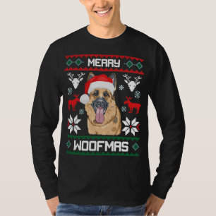 German Shepherd Dog Merry Woofmas kerstcadeau T-shirt