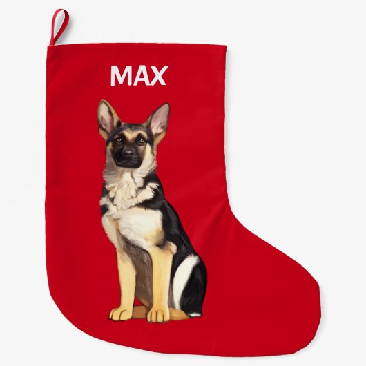 German Shepherd Dog, met kerstnaam  Grote Kerstsok (Voorkant)