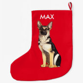 German Shepherd Dog, met kerstnaam  Grote Kerstsok (Achterkant)