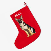 German Shepherd Dog, met kerstnaam  Grote Kerstsok (Achterkant (Hangend))