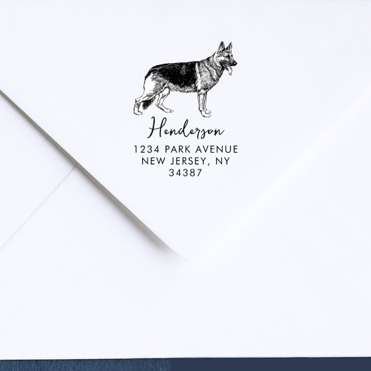 German Shepherd Dog Modern Return Address Rubberstempel