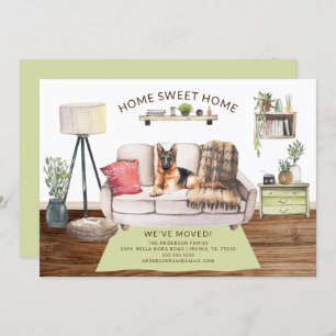 German Shepherd Dog Moving Announcement Kaart