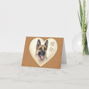 German Shepherd Dog Note Card, Thank you cards Bedankkaart