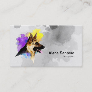 German Shepherd Dog Painting Visitekaartje