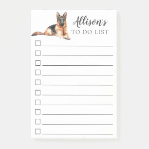 German Shepherd Dog Personalized to do List Post-i Post-it® Notes