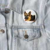 German Shepherd Dog Photo Pin Ronde Button 5,7 Cm (In situ)