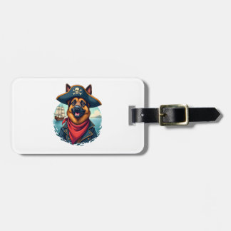 German Shepherd Dog Pirate Copy Bagagelabel