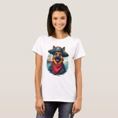 German Shepherd Dog Pirate Copy T-shirt (Voorkant volledig)