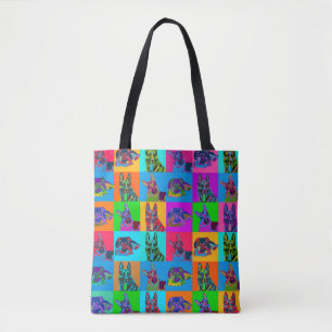 German Shepherd Dog - Pop Art Grid Draagtas
