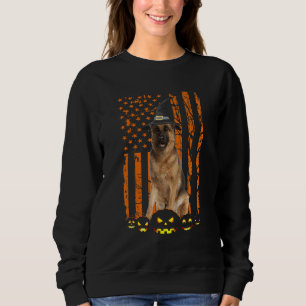 German Shepherd Dog Pumpkin American Flag Witch Ha Trui