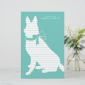 German Shepherd Dog Puppy Briefpapier (Staand voorkant)