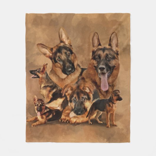 German Shepherd Dog - puppy, jong, volwassen Fleece Deken (Voorkant)