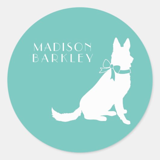 German Shepherd Dog Puppy Ronde Sticker (Voorkant)