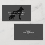 German Shepherd Dog Silhouette Black op Grey Visitekaartje (Voorkant / Achterkant)