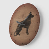 German Shepherd Dog Silhouette Rustige Style GSD Grote Klok (Hoek)