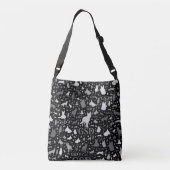German Shepherd Dog Silhouettes - Grayscale Crossbody Tas (Achterkant)