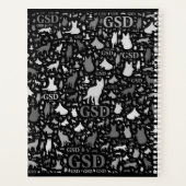 German Shepherd Dog Silhouettes - Grayscale Planner (Achterkant)