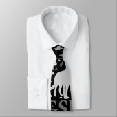 German Shepherd Dog Silhouettes - Grayscale Stropdas (Gebonden)