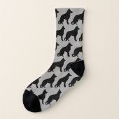 German Shepherd Dog Silhouettes Pattern Cool K-9 Sokken (Links - buitenkant)