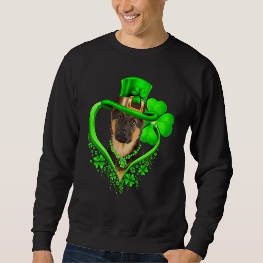 German Shepherd Dog St Patricks Day Lover Irish Sh Trui (Voorkant)