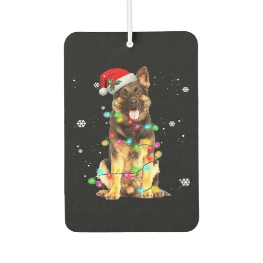 German Shepherd Dog Tree Christmas Sweater Xmas Do Luchtverfrisser (Voorkant)