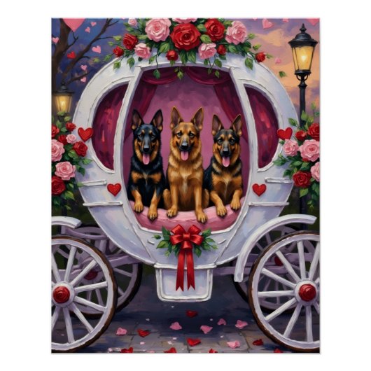 German Shepherd Dog Valentine's Day  Perfect Poster (Voorkant)
