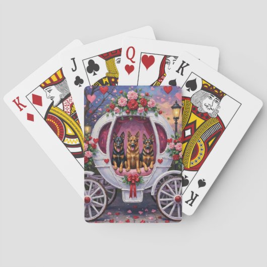 German Shepherd Dog Valentine's Day  Pokerkaarten (Achterkant)