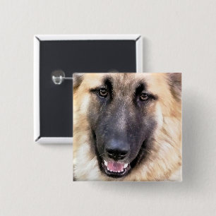 GERMAN SHEPHERD DOG VIERKANTE BUTTON 5,1 CM