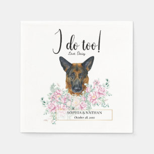 German Shepherd Dog Wedding Cocktail Napkins Servet