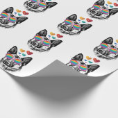 German Shepherd Dog with Hearts Valentijnsdag Cadeaupapier (Hoek)