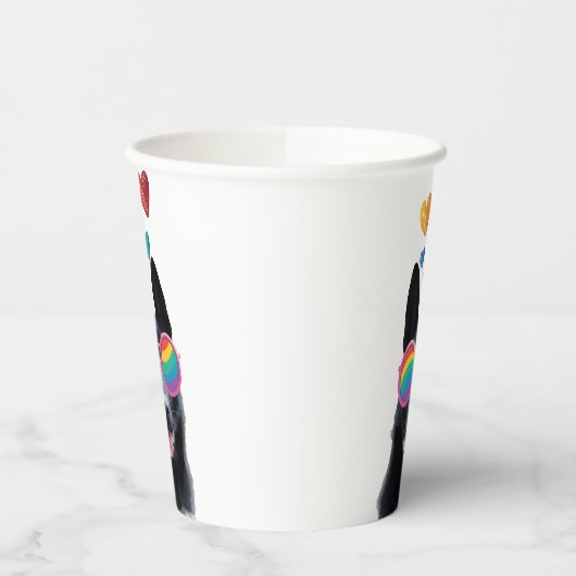 German Shepherd Dog with Hearts Valentijnsdag Papieren Bekers (Links)