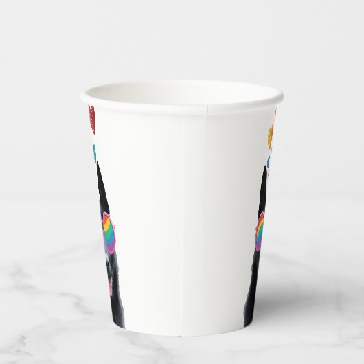 German Shepherd Dog with Hearts Valentijnsdag Papieren Bekers (Rechts)