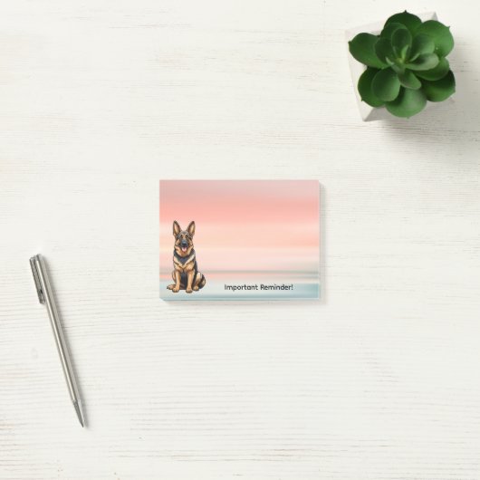 German Shepherd Dog with Sunset Post-it® Notes (Kantoor)