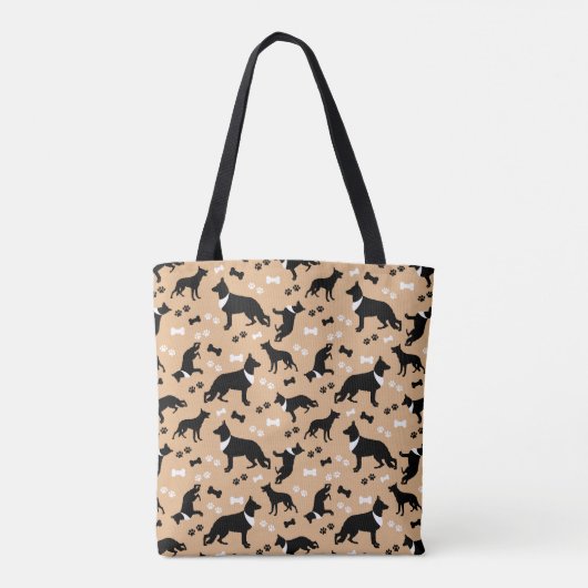 German Shepherd Dogs Pattern Tan Draagtas (Achterkant)