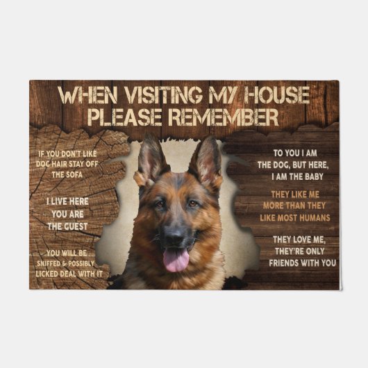 German Shepherd Doormat, Funny GSD Lover Gift Deurmat (Voorkant)