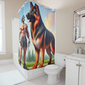 German Shepherd Douchegordijn (In situ)