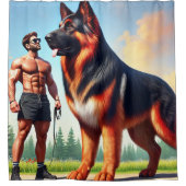 German Shepherd Douchegordijn (Voorkant)