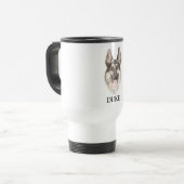 German Shepherd Drawing Personalized Reisbeker (Voorkant links)