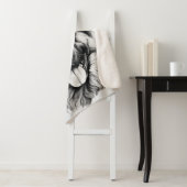 German Shepherd Drawing Portrait Sherpa Blanket Deken (In situ)