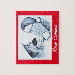 German Shepherd en Santa Claus Legpuzzel