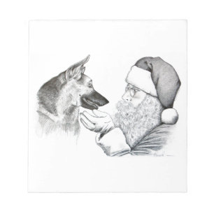 German Shepherd en Santa Notitieblok